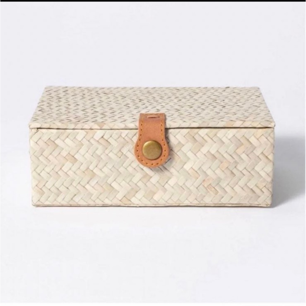 2.5" x 7" Pandan Zig-Zag Woven Box- Threshold designed with Studio Mcgee